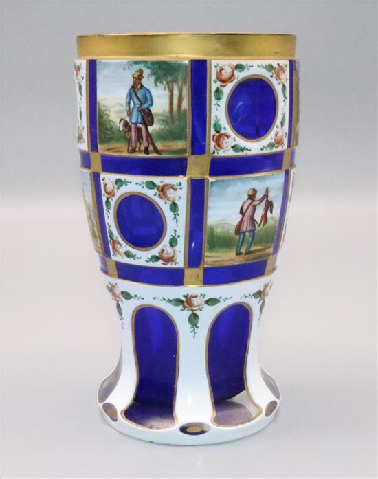 Bohemian glass beaker vase